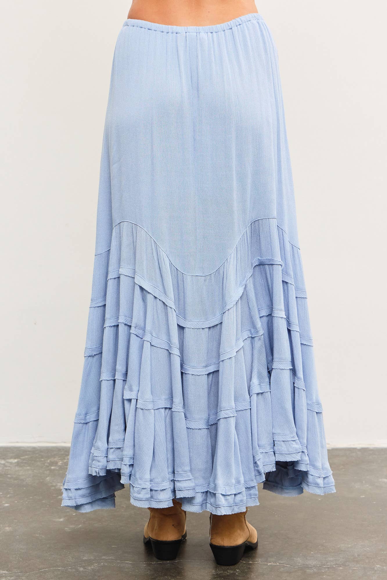 Tiered tie front wave skirt