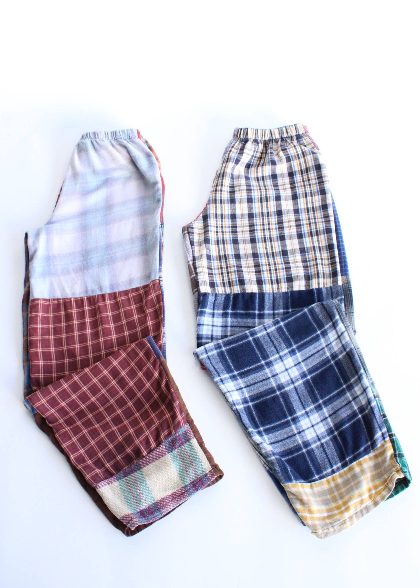 Recycled patchwork flannel pants