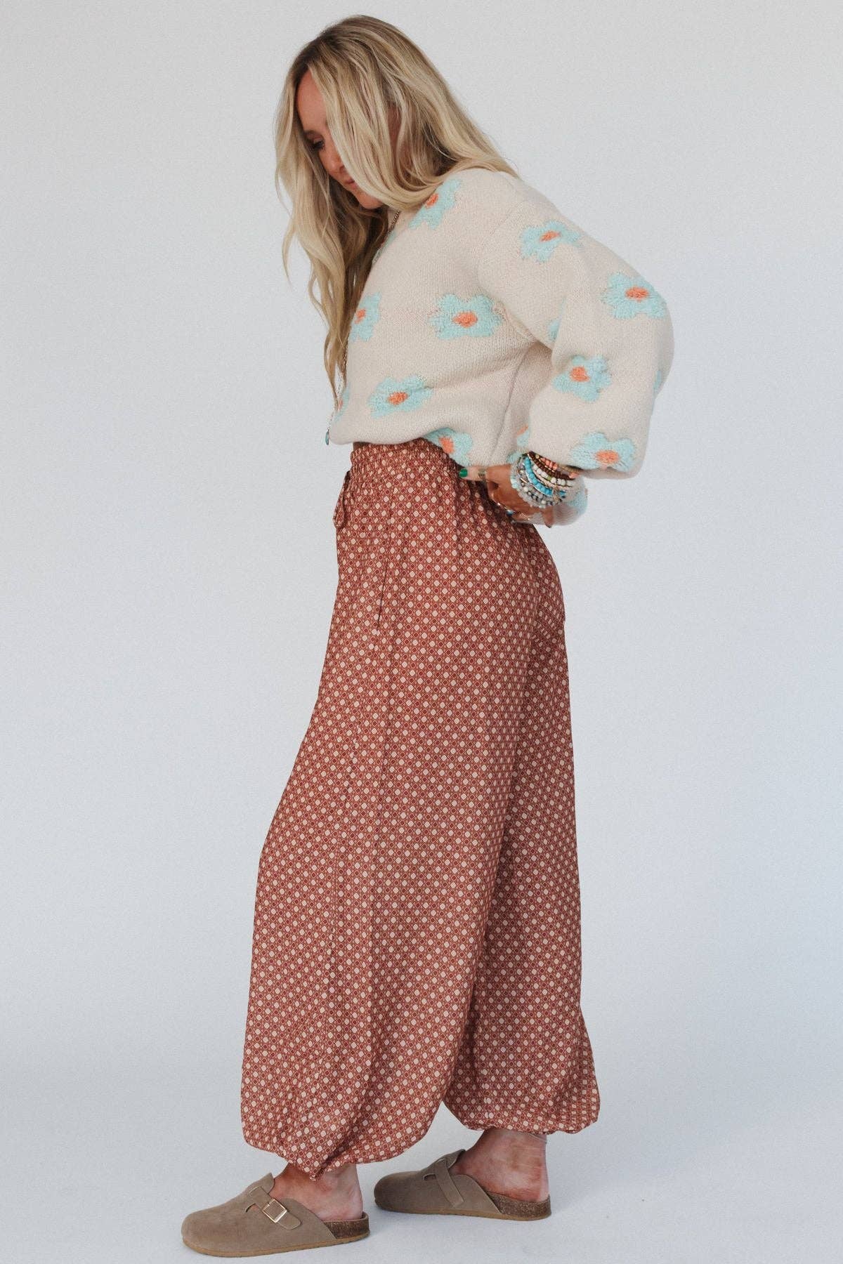 Mystic Mirage Printed Joggers - Ginger