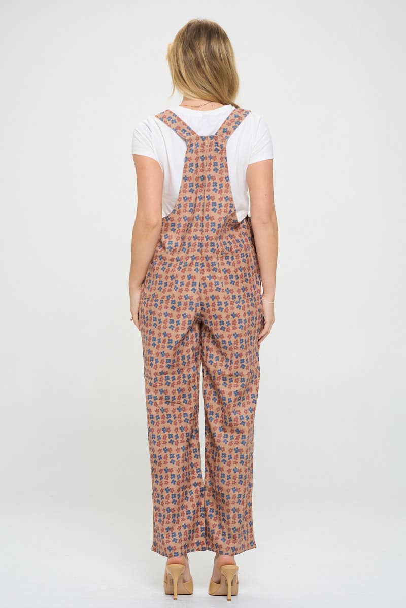 Floral Corduroy Overalls