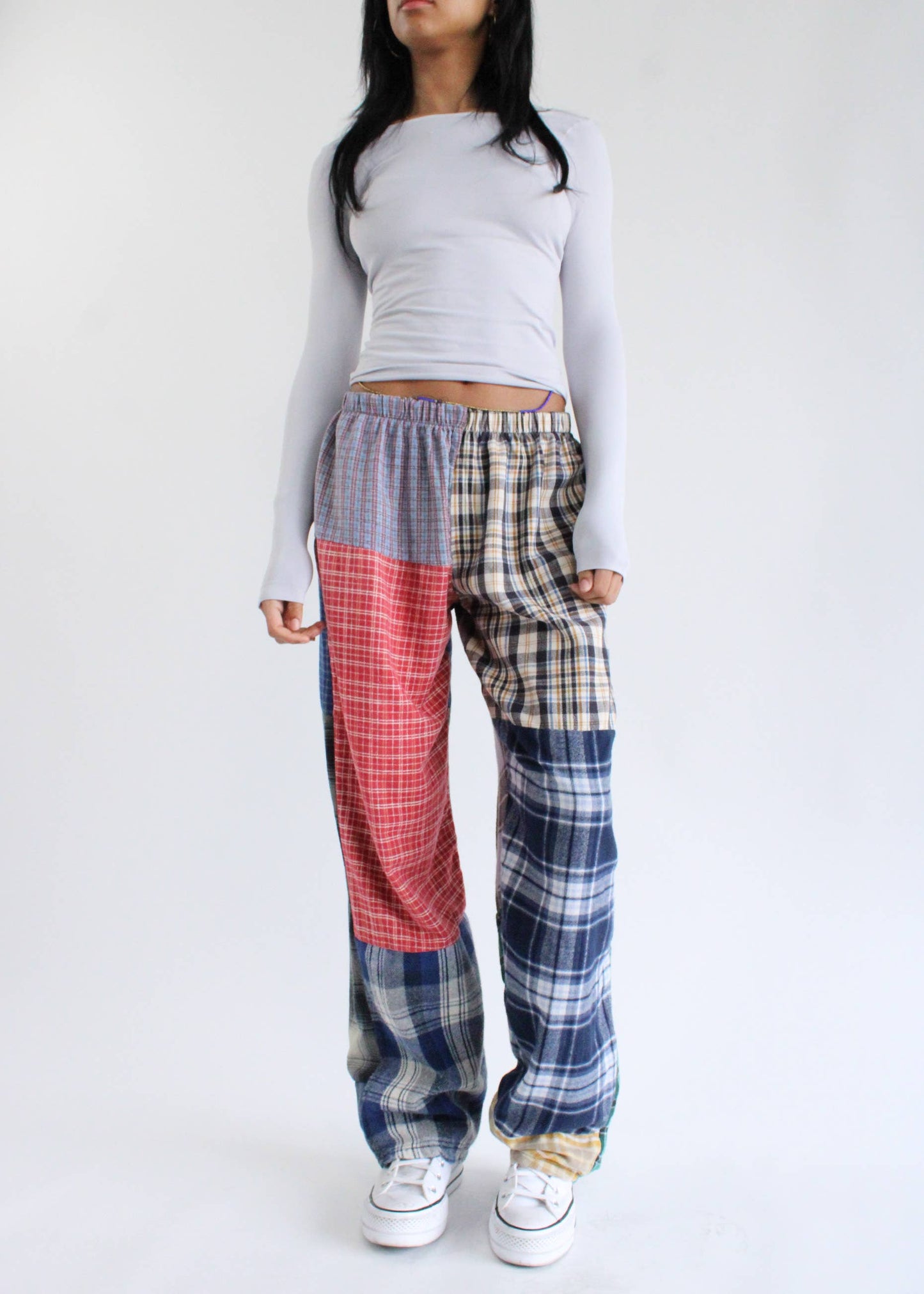 Recycled patchwork flannel pants