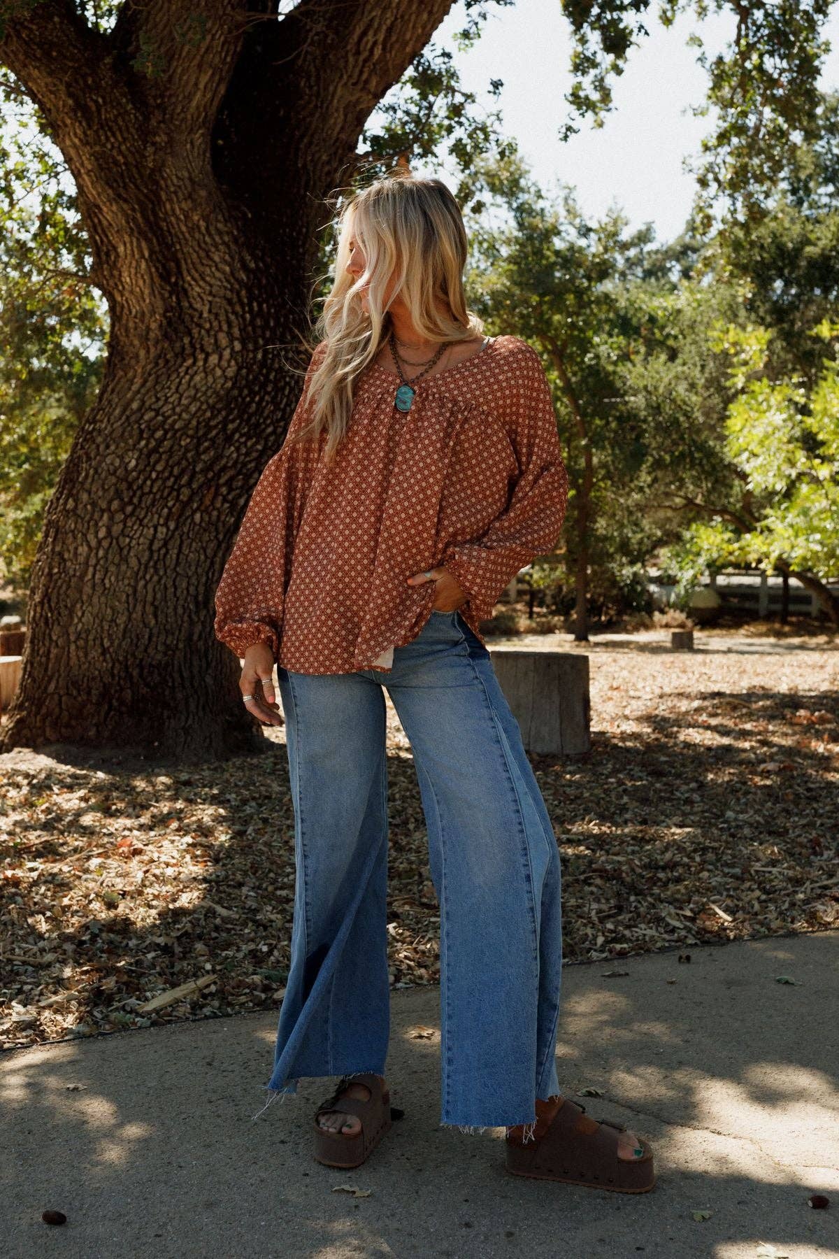 Kendrix Printed Top - Ginger