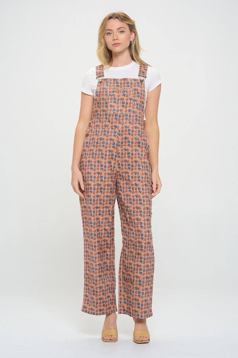 Floral Corduroy Overalls