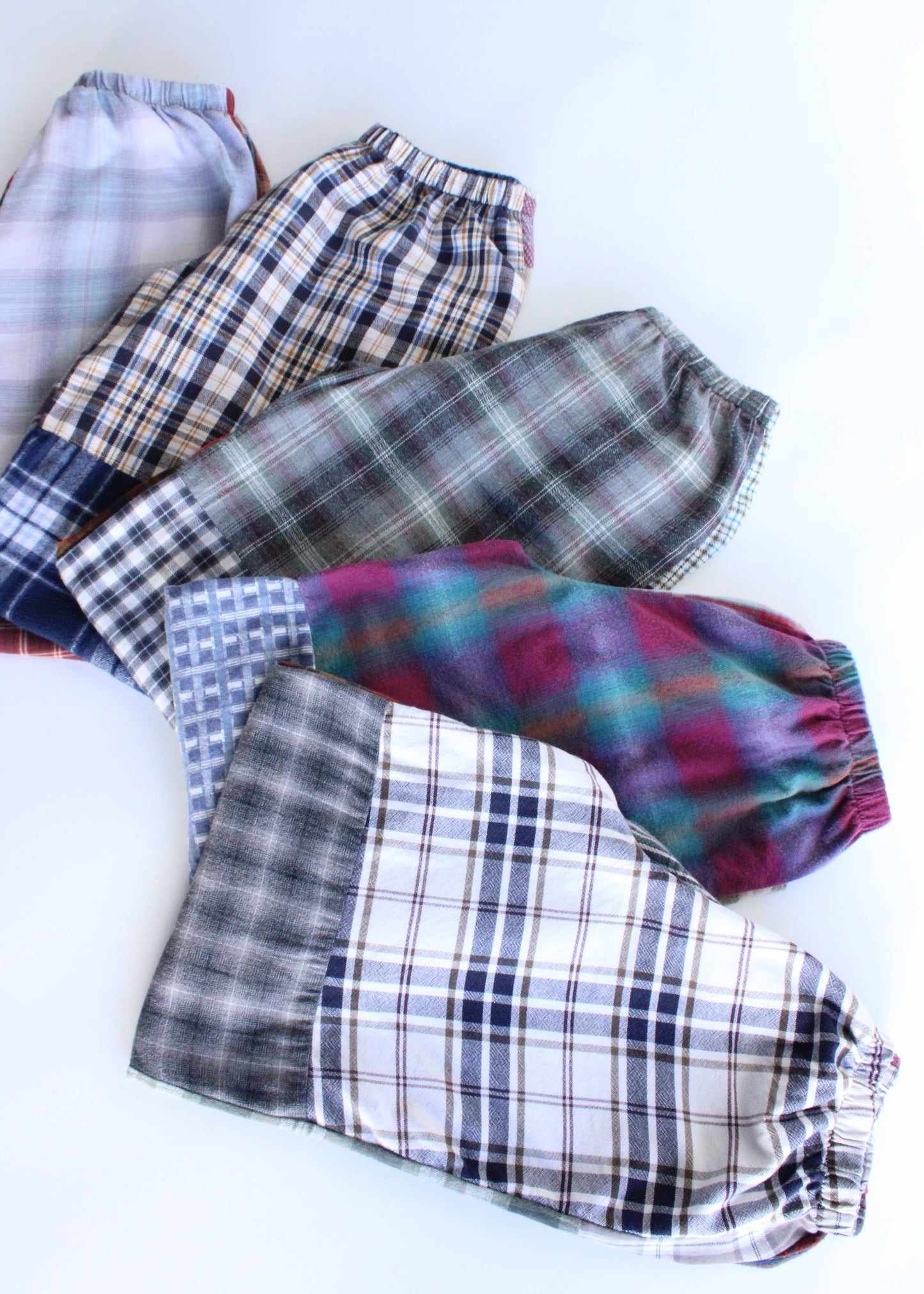 Recycled patchwork flannel pants