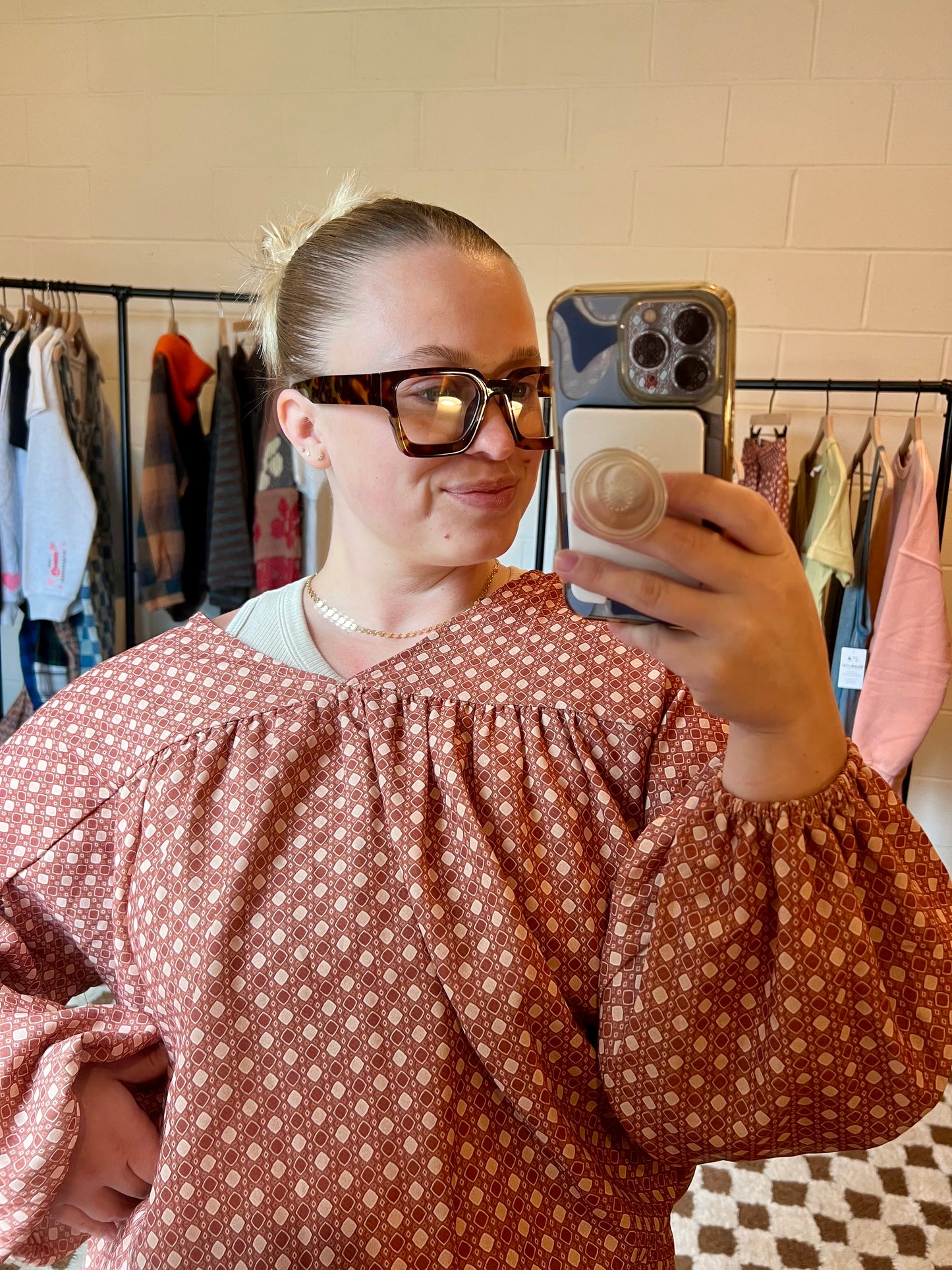 Kendrix Printed Top - Ginger