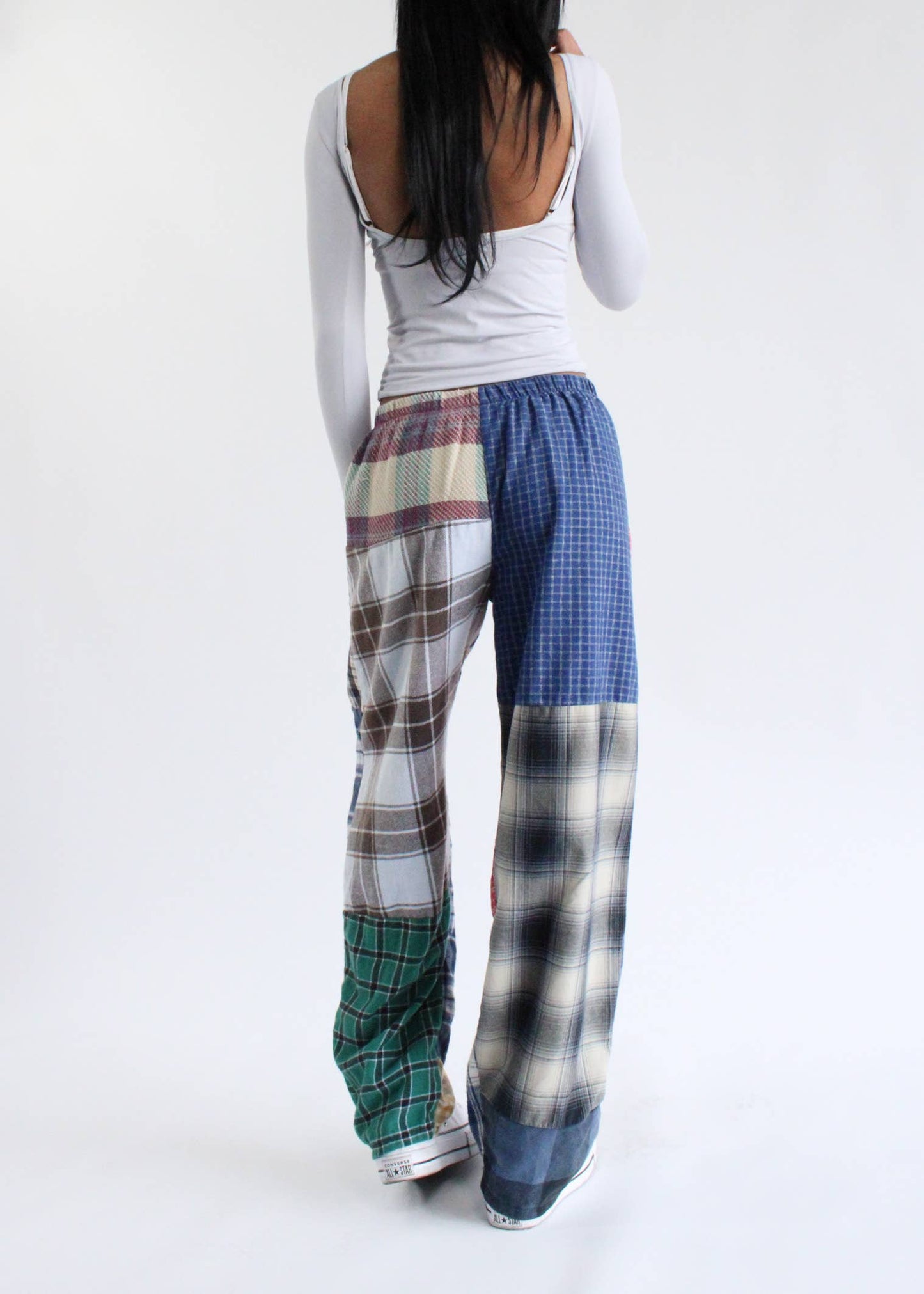 Recycled patchwork flannel pants