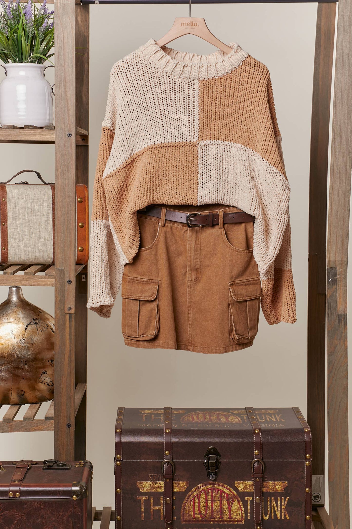 Color Block Loose Fit Sweater