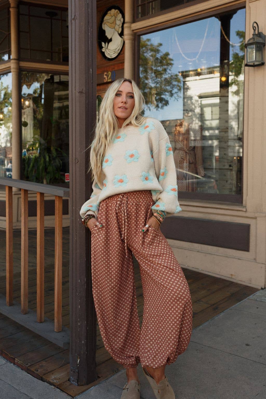 Mystic Mirage Printed Joggers - Ginger