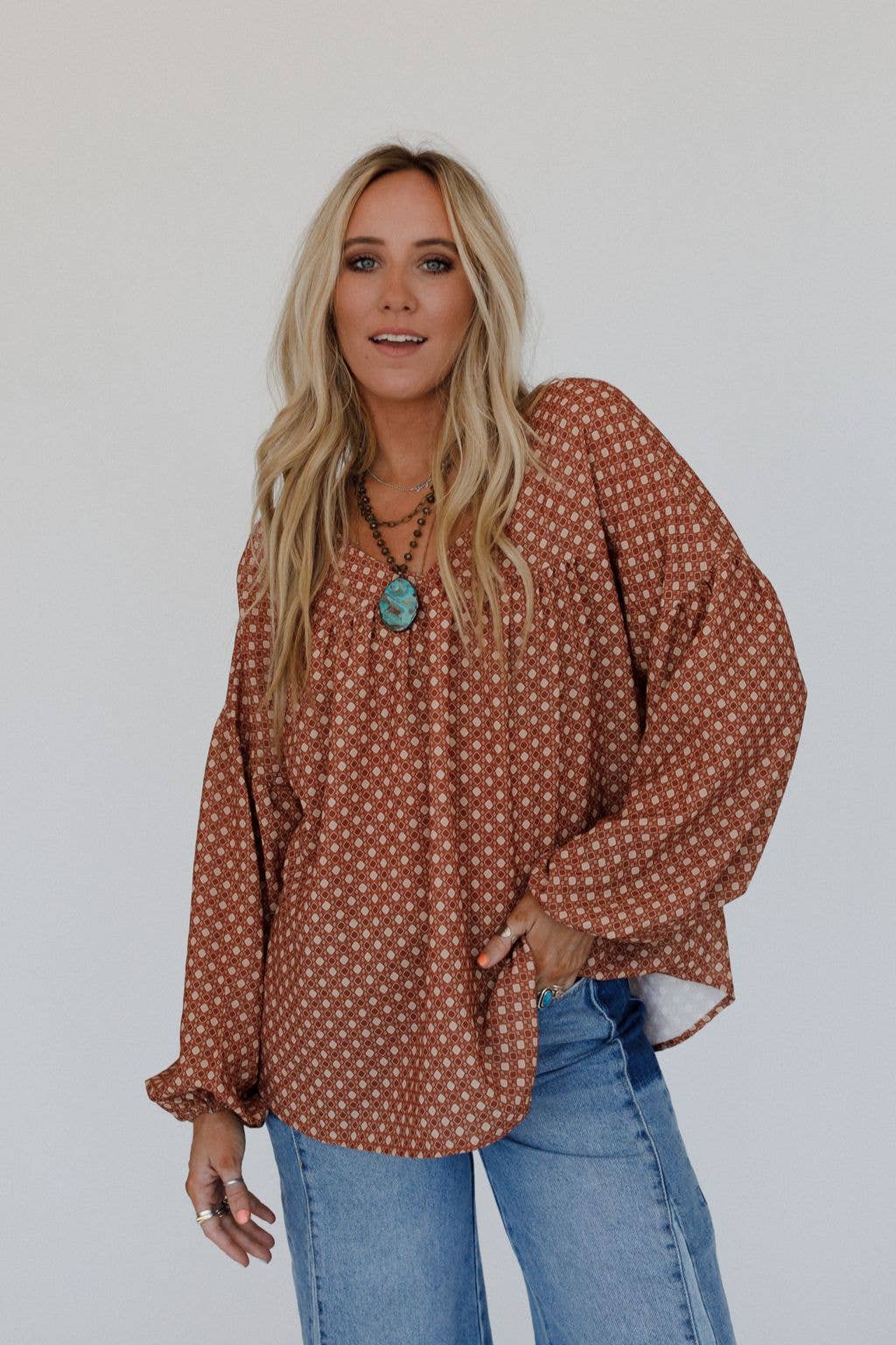 Kendrix Printed Top - Ginger