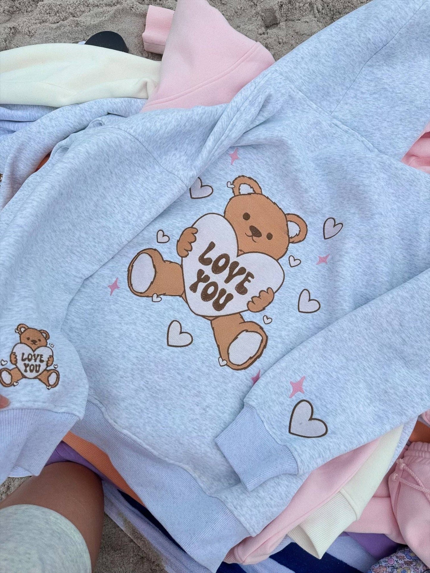 Teddy Bear Embroidered Hoodie