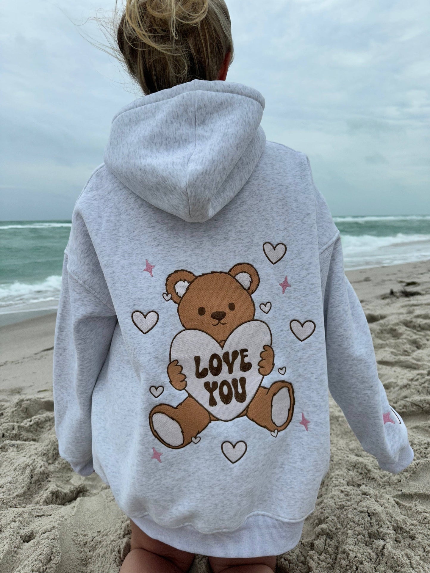 Teddy Bear Embroidered Hoodie