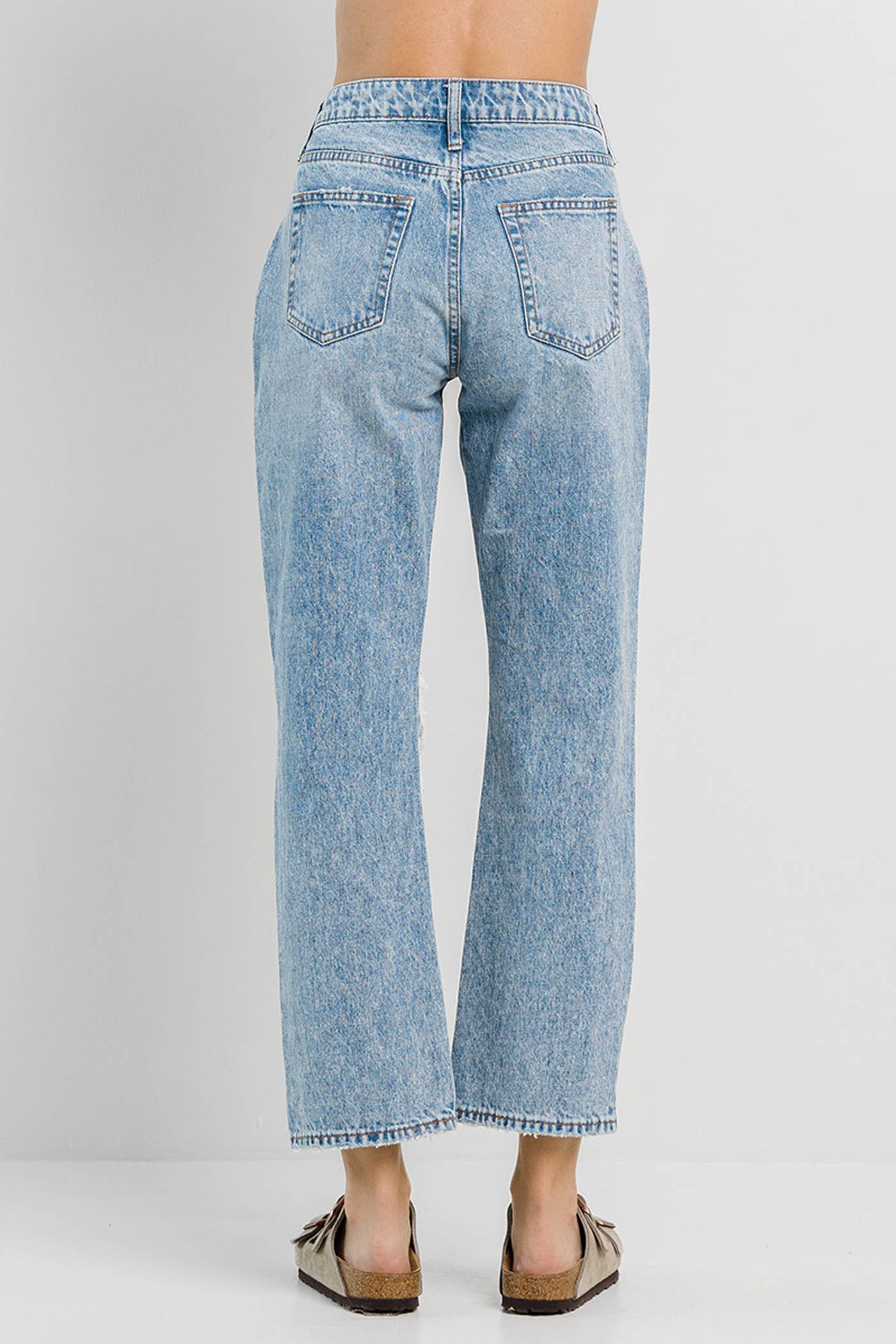 Ankle Straight High Rise Jeans