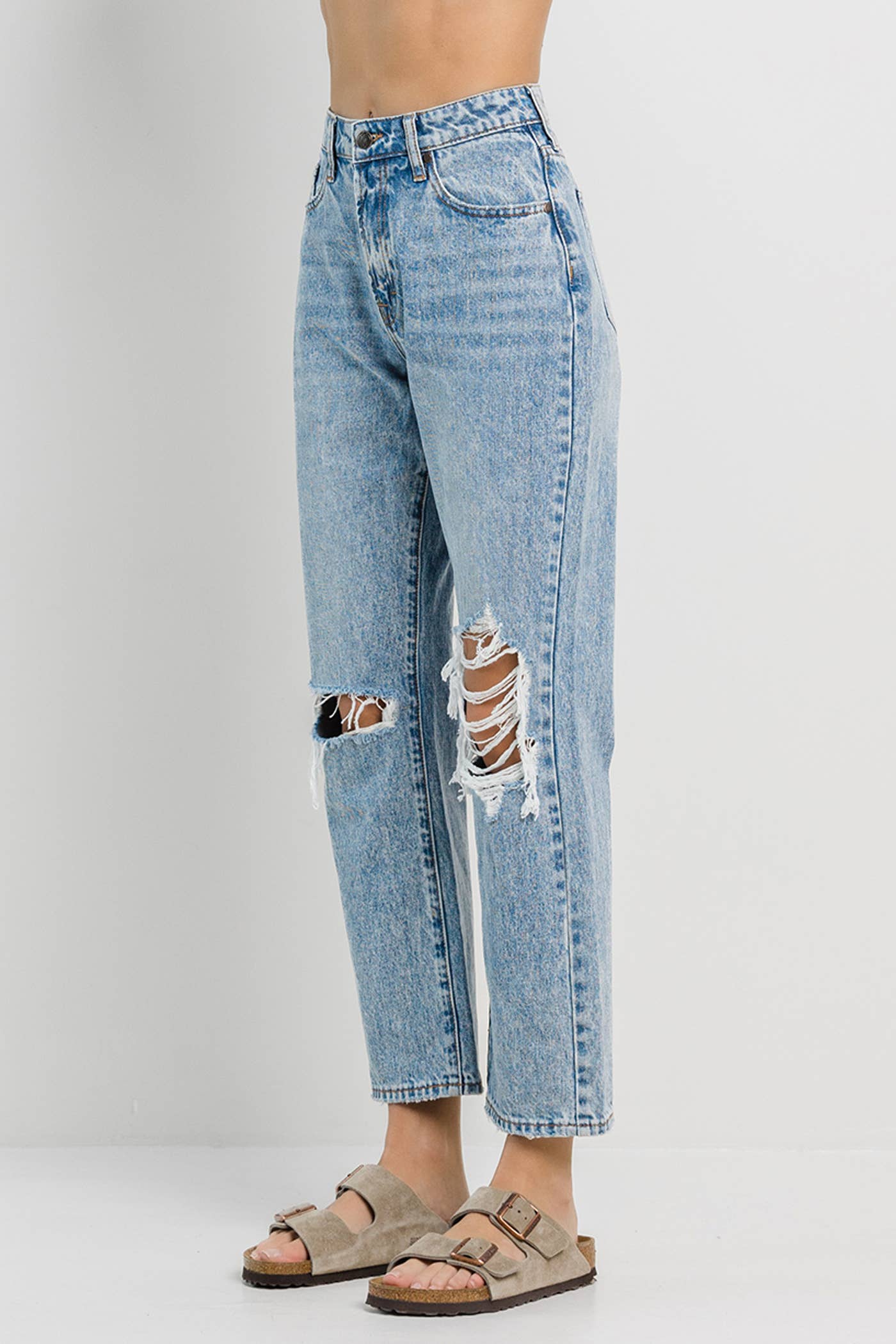 Ankle Straight High Rise Jeans