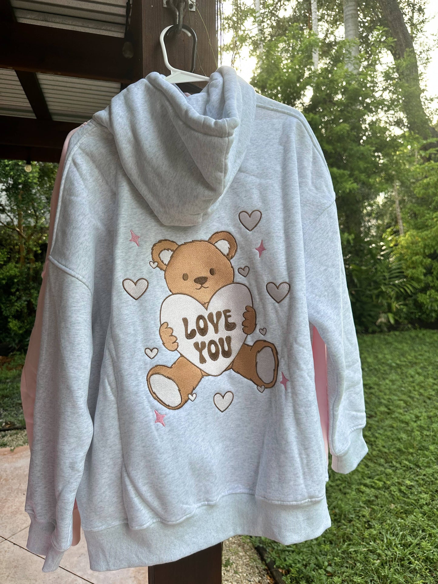 Teddy Bear Embroidered Hoodie