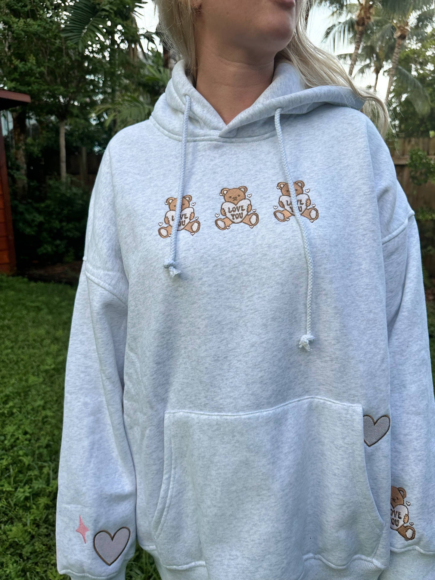 Teddy Bear Embroidered Hoodie