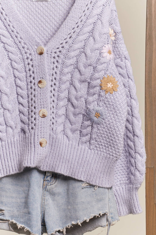 Lavender Daisy Cardigan