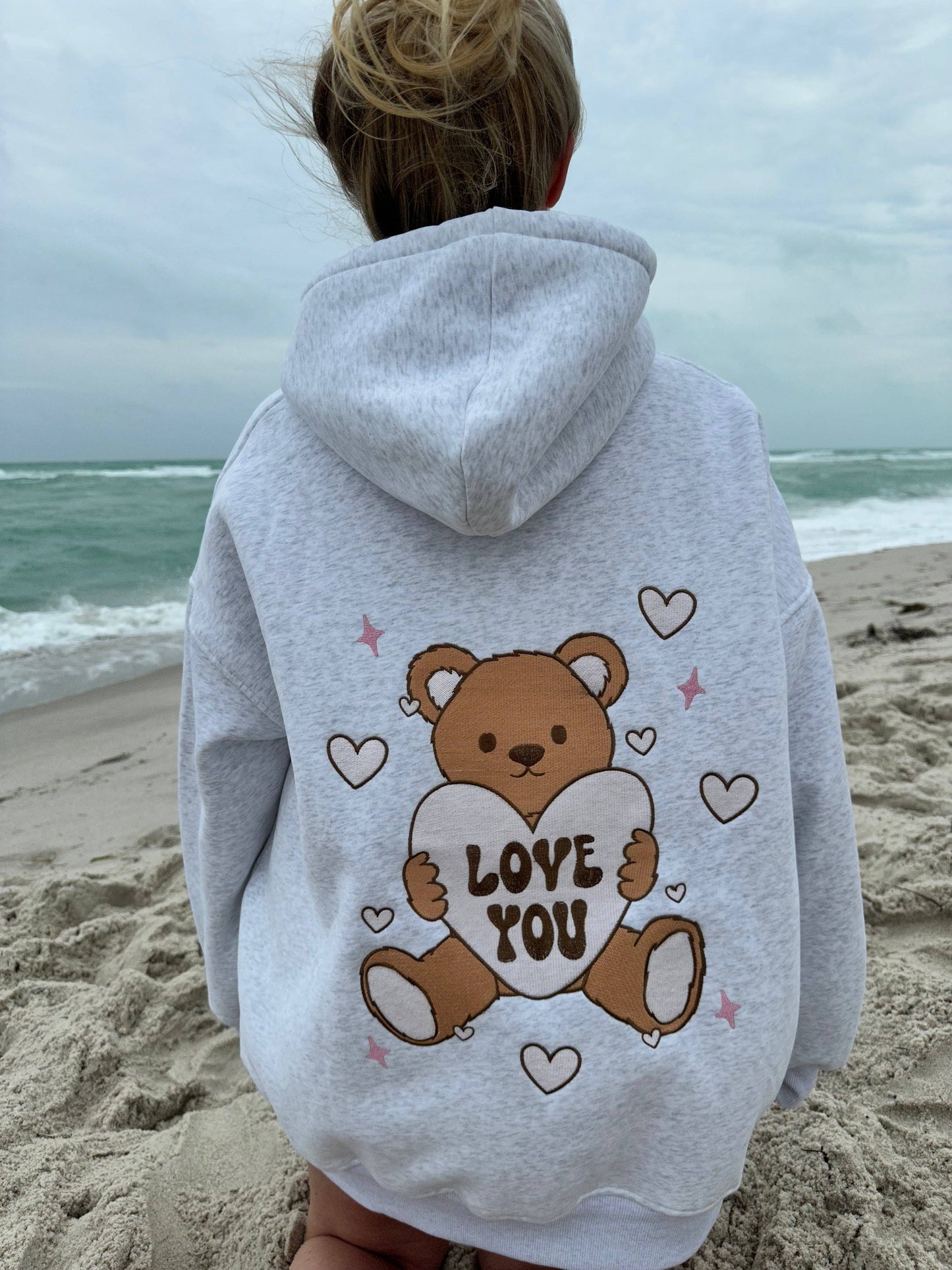 Teddy Bear Embroidered Hoodie