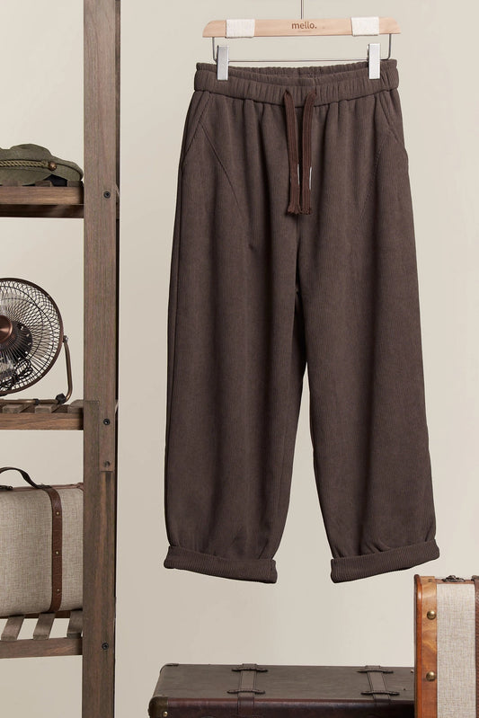 Baggy Dad Corduroy Fleece-Lined Pants