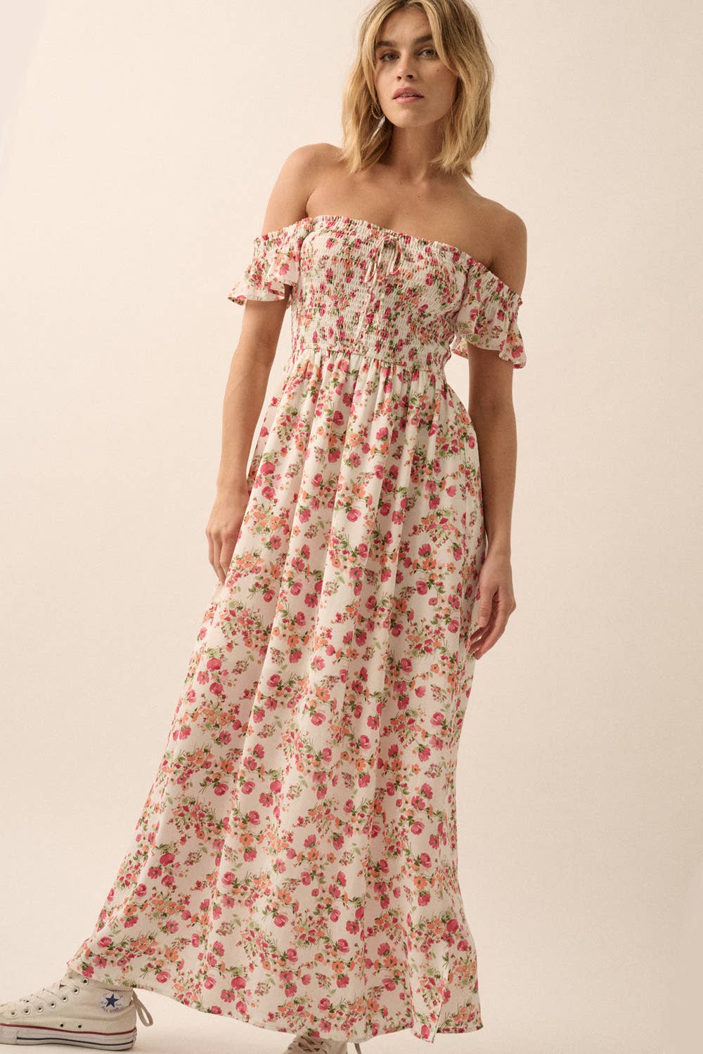 Floral Off-Shoulder Maxi Dress