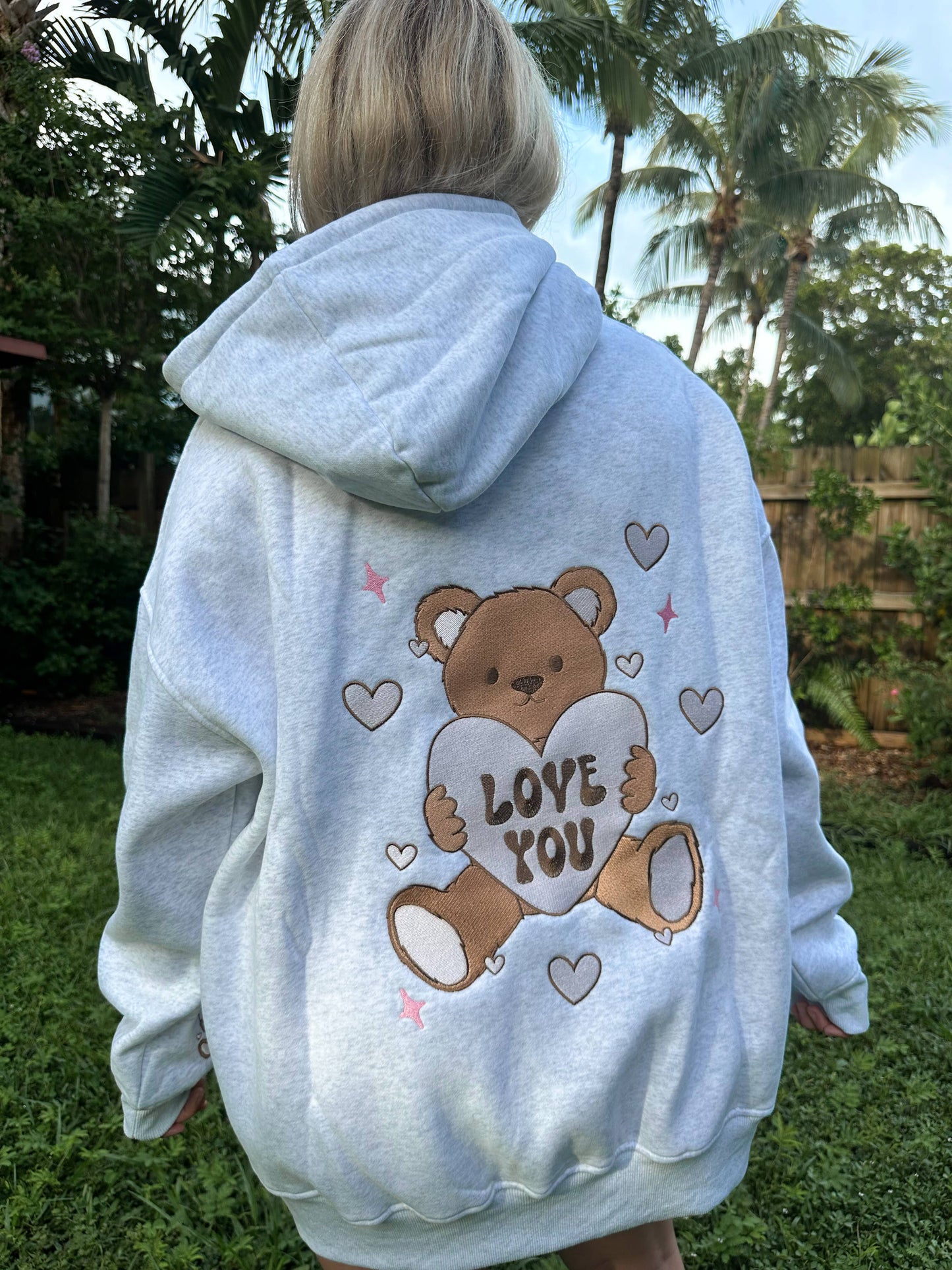 Teddy Bear Embroidered Hoodie