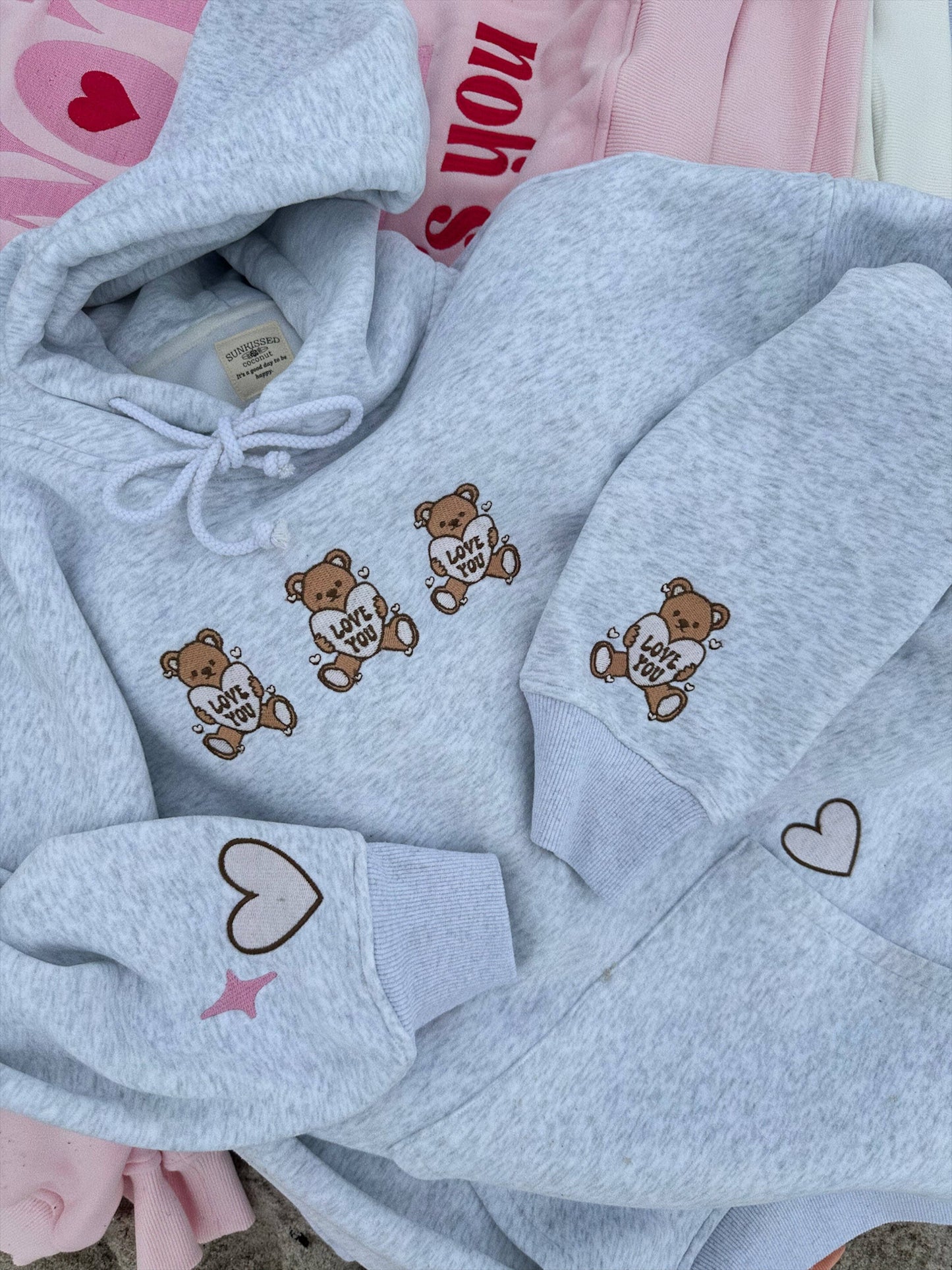 Teddy Bear Embroidered Hoodie