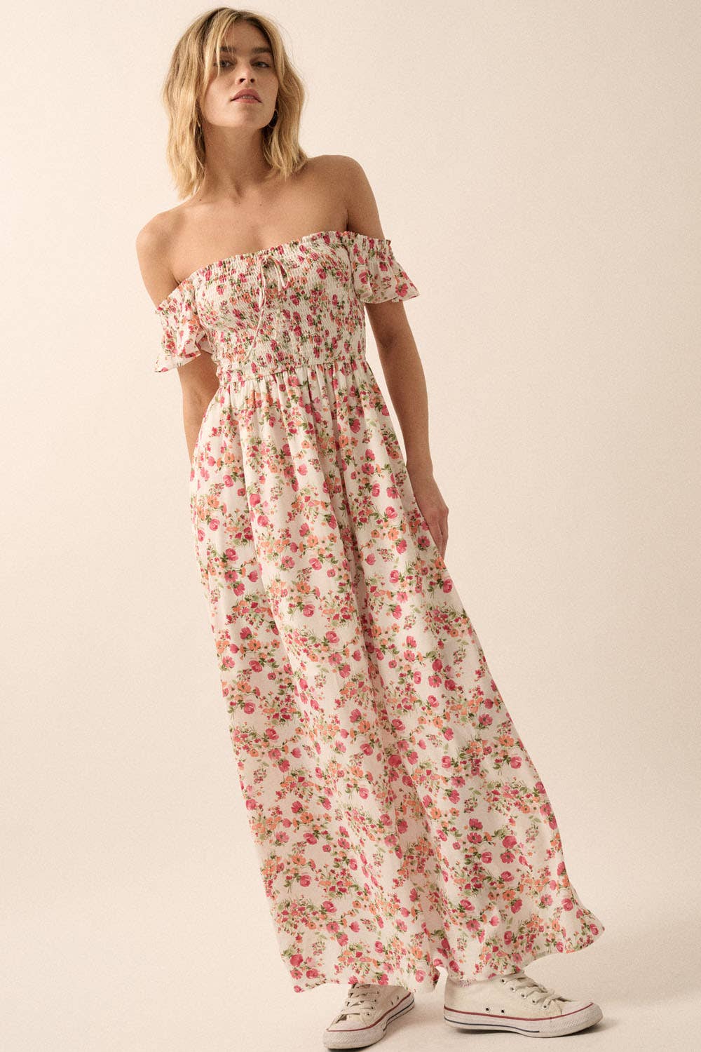 Floral Off-Shoulder Maxi Dress