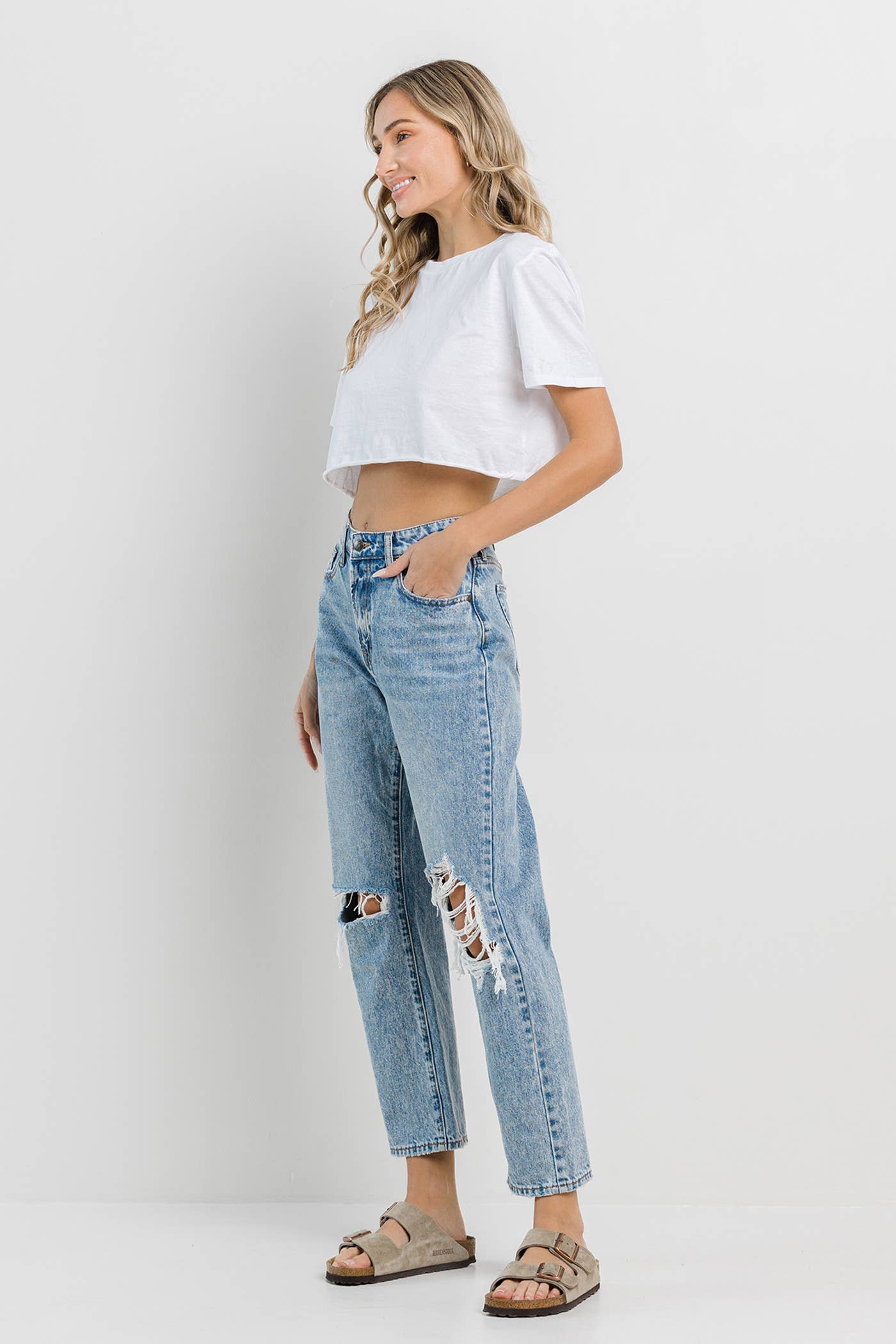 Ankle Straight High Rise Jeans