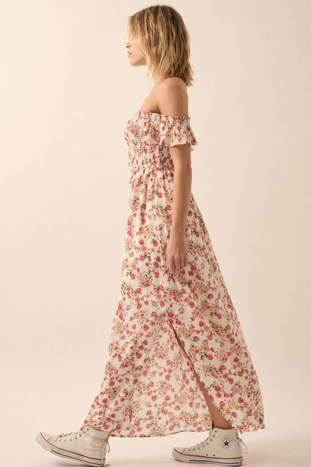 Floral Off-Shoulder Maxi Dress