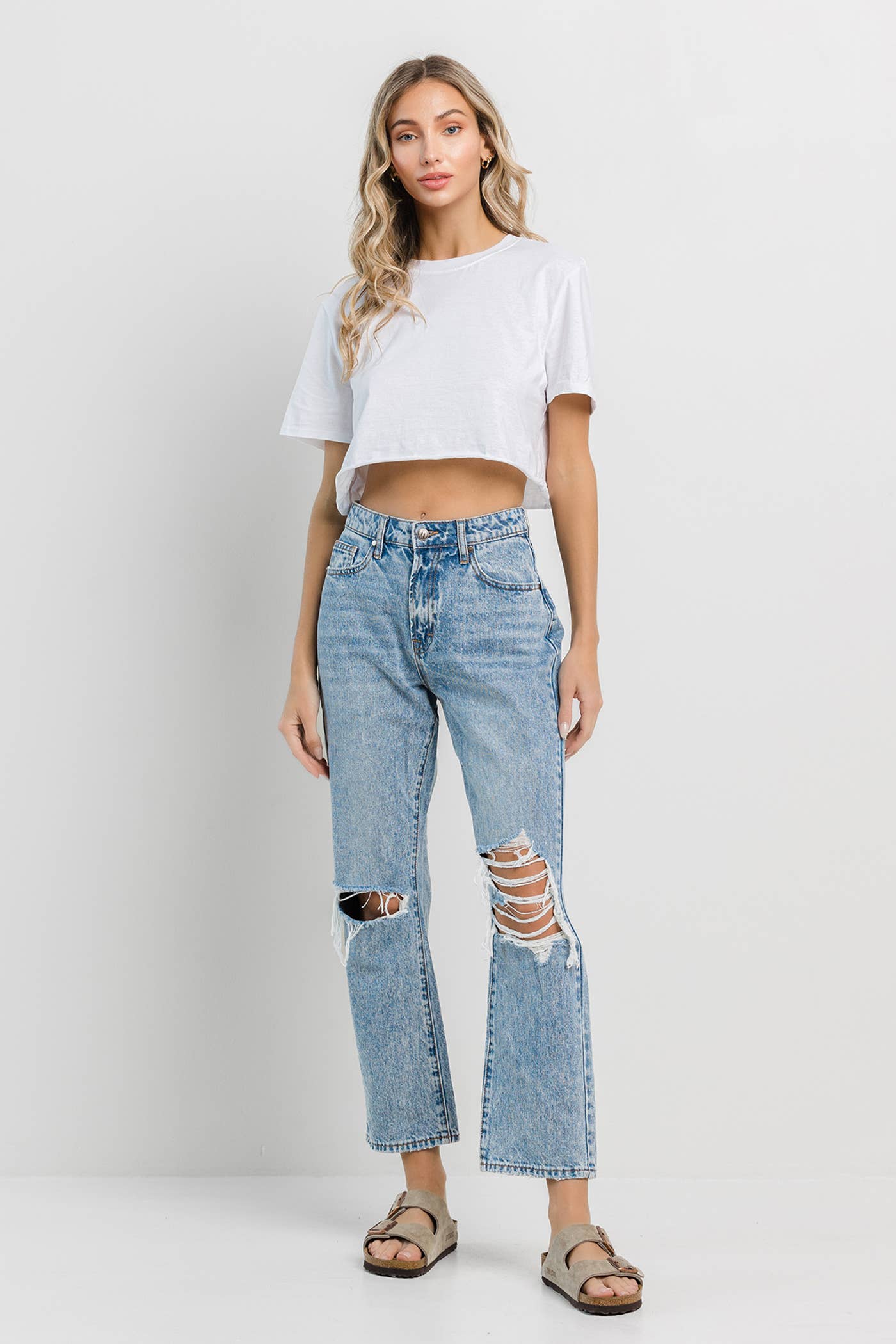 Ankle Straight High Rise Jeans