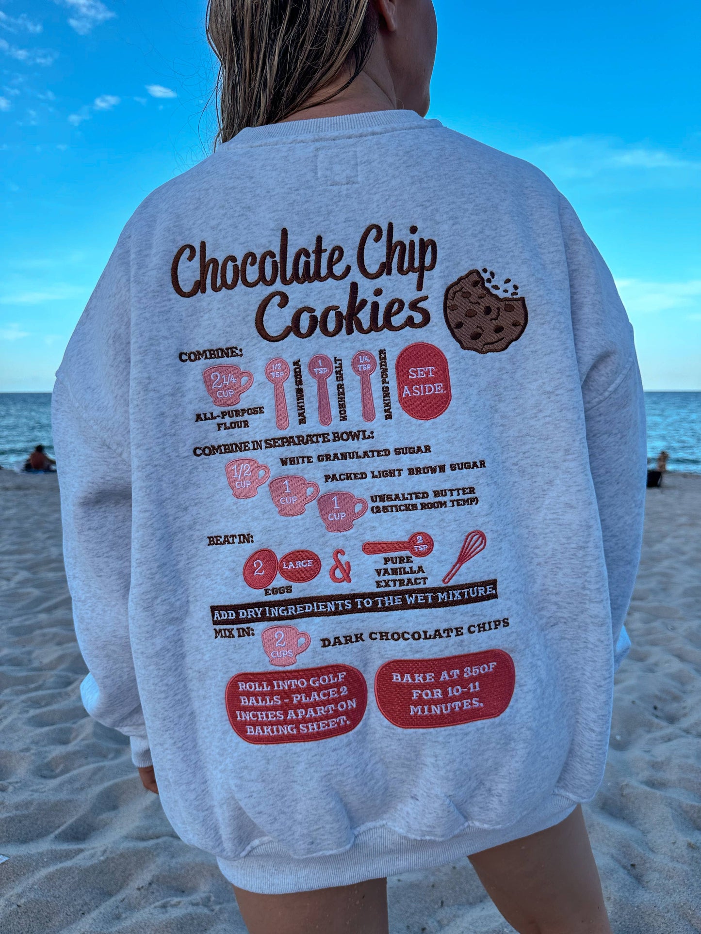 Chocolate Chip Cookie Embroidered Crew