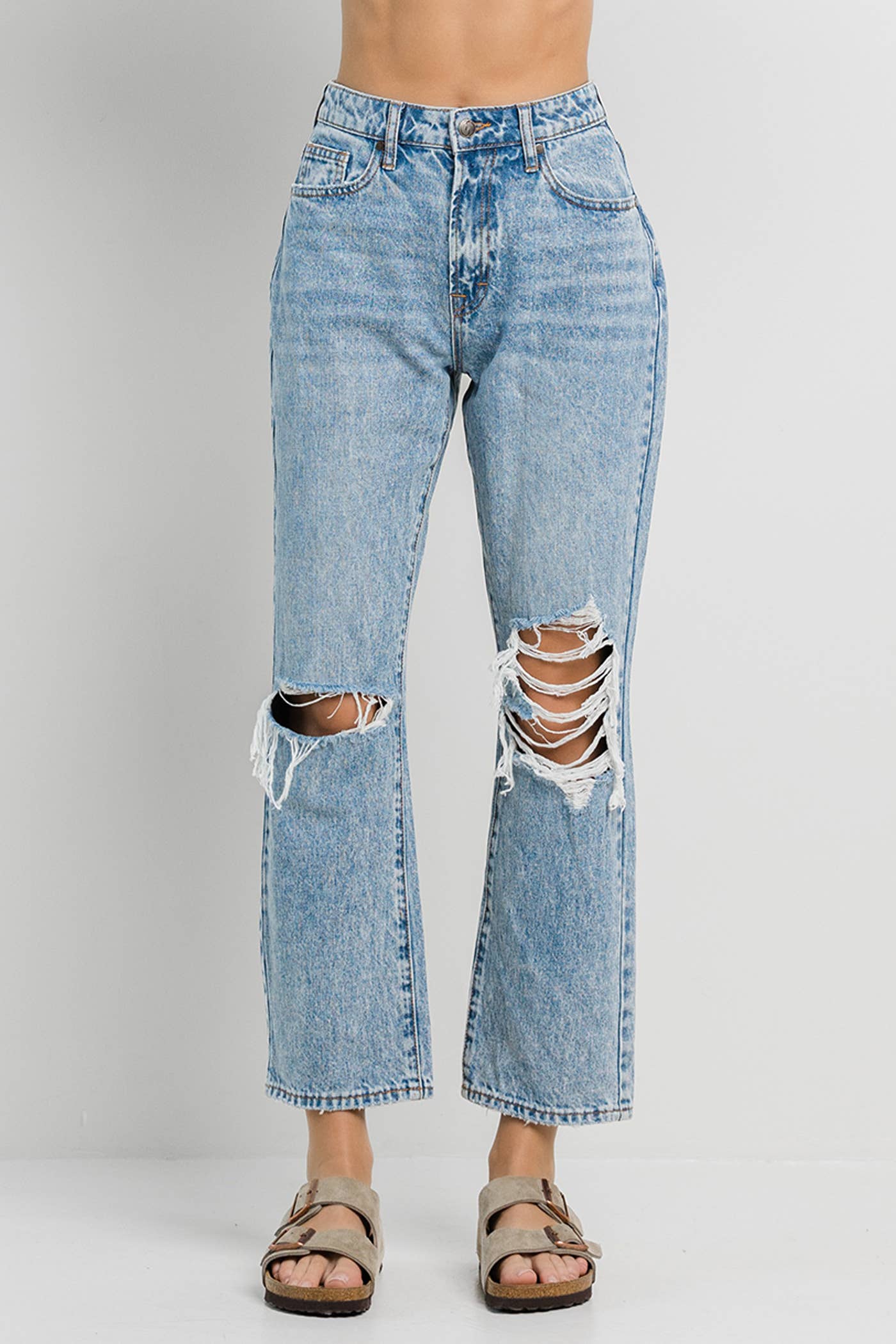 Ankle Straight High Rise Jeans